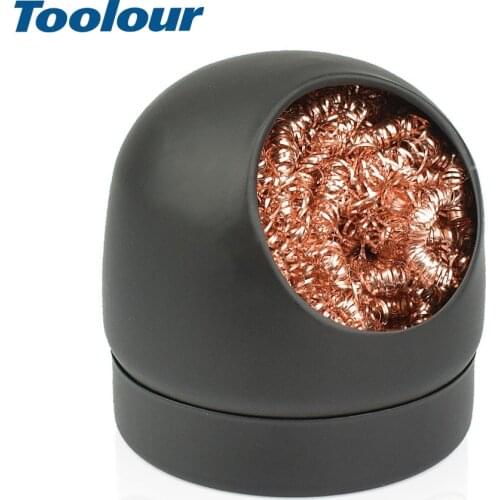 Toolour Anti-static Hot Soldering Iron Tip Cleaner Ball Cleaning Wire Holder Soft Coiled Brass Tip Cleaner Kit Repairing Tools