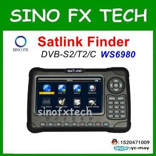 Free ship Original SATLINK WS-6980 DVB-S2+DVB-C+DVB-T2 COMBO 7" Spectrum analyzer Satellite Finder Meter ws6980