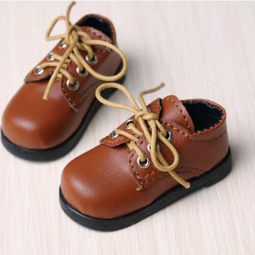 BJD Brown Synthetic Leather Bussiness Shoes For 1/4 17" 44m Tall BJD doll MSD DK DZ AOD DD Doll Free shipping