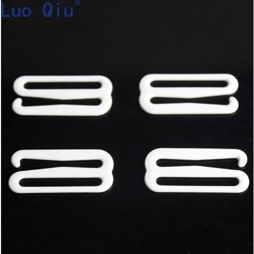 Luo Qiu 20mm bra adjustable buckles white 9 Bra underwear Metal&plastic buckle Brassiere clasp nylon coated metal (1000 pcs/lot)