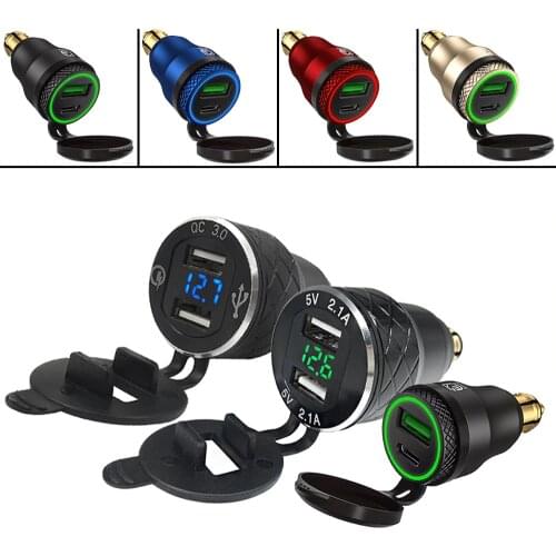 Mini QC3.0 Quick Charge DIN USB Power Adapter DIN Socket for BMW R1200GS R1200RT Triumph Tiger Ducati Hella Motorcycle Charger