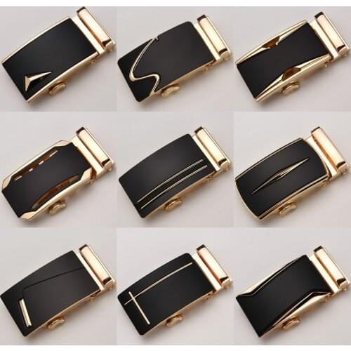 Fashion Luxury Glod Alloy Automatic Pu Belt Buckles for Mens Leather Waist Belts for Men Pants Belt Buckles 3.5cm Mens Belt