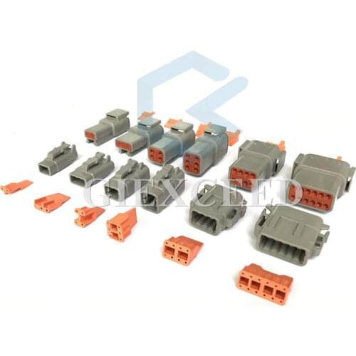 1 Sets Deutsch DTM Waterproof Wire Connector Kit DTM06-2/3/4/6/8/12S DTM04-2/3/4/6/8/12P Automotive Sealed Plug with pins