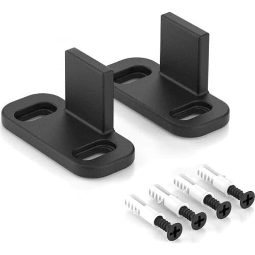 KINMADE Balck Adjustable Sliding Barn Door Floor Guide Bypass Door Guide Set of 2