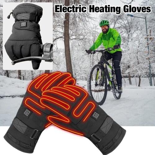1Pair Heated Gloves 3.7V Rechargeable Battery Powered USB Electric Heating Gloves Hand Warmer For Hunting Fishing Skiing Cycling