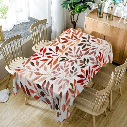 Vintage Art Autumn Forest Tree Maple Leaves Nature Plant In Fall Polyester Rectangle Table Cover