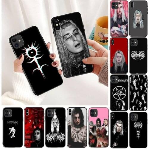 YNDFCNB Ghostemane Silicone Black Phone Case For iPhone 11 8 7 6 6S Plus X XS MAX 5 5S SE 2020 XR 11 pro 12 12 proCover