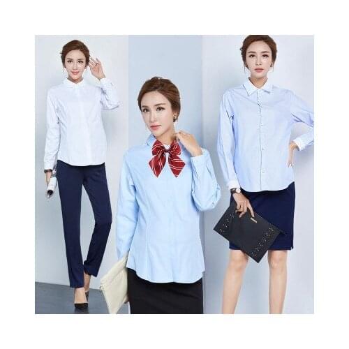 Explosion models pregnant professional shirt white long-sleeve autumn pregnant solid color striped shirt work maternity dress