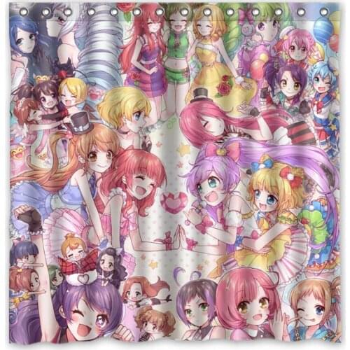 PriPara Printed Bath Shower Curtains Waterproof Polyester Fabric Curtain For The Bathroom with 12 Hooks