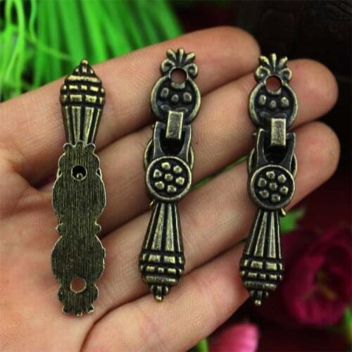 10pcs New Antique Small Jewelry Box Pull Handle Accessories Zinc Alloy Knobs for Furniture Cabinet Wardrobe Door Knobs