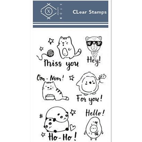 11*16cm penguin panda Transparent Silicone Rubber Clear Stamps cartoon Scrapbooking/DIY Easter Childrens toys album