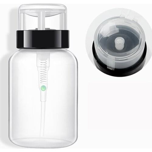 2 Pieces 200ML Women Beauty Portable Cosmetic Tool Plastic Nail Art Pump Dispenser Spray Bottle Polish Remover Container