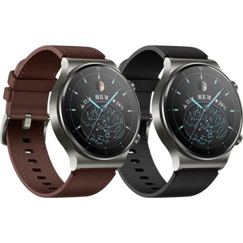 22mm Leather Band For Huawei Watch GT 2 Pro GT 2e Strap For SAMSUNG Galaxy Watch 46mm Galaxy Watch 3 45mm Honor Magic Watch 2