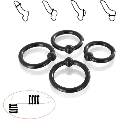 4PCS/Set Delay Ejaculation Cock Rings Penis Sleeve Trainer Ring Lock Penis Ring Reusable Erection Tools Sex Toys for Men