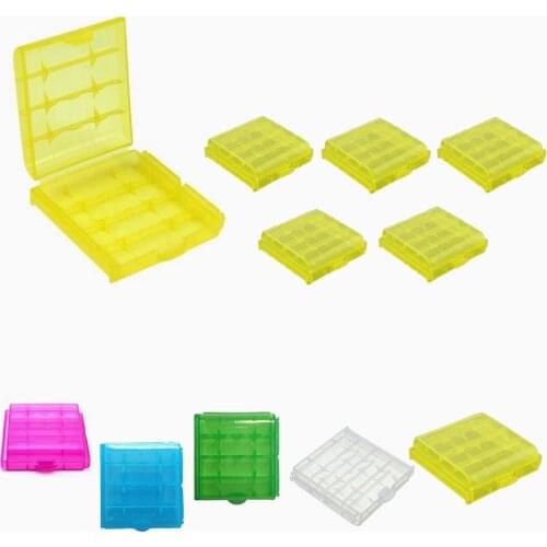 5pcs/lot Hard Plastic AA/AAA 14500 Battery Storage Box Case GDeals