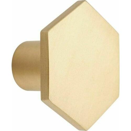 6Pcs Brass Wardrobe Pulls For Kitchen Cabinet Cupboard Drawer Hexagon Kitchen Drawer Knobs Furniture Pull Gold