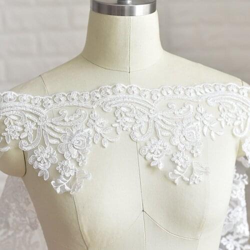 6Yards Corded Bridal Lace Trim Applique For Veils Wedding Lace Accessories Ivory White Embroidered Lace Fabric Garment Material