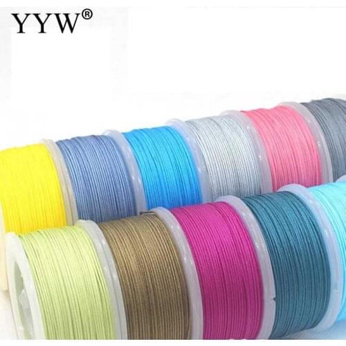 65m/Spool 0.8mm Colorful Waxed Cord DIY For Jewelry Making Waxed Thread Cord String Strap Necklace Rope For Shamballa Bracelet