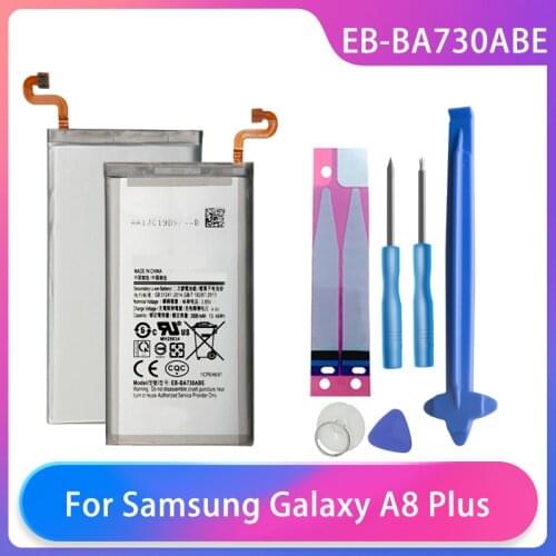 Original Battery For Samsung Galaxy A8 Plus A8+ 2018 SM-A730 A730F A730DS Phone Battery EB-BA730ABE 3500mAh Batteries Free Tools