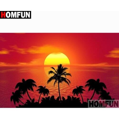 HOMFUN Full Square/Round Drill 5D DIY Diamond Painting "Sunset scenery" Embroidery Cross Stitch 5D Home Decor A15800