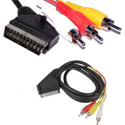 SCART TO 3 RCA PHONO AUDIO/VIDEO CABLE WITH SWITCH 1.5M