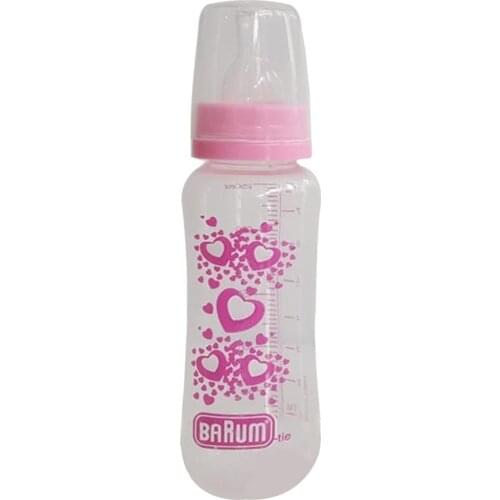 Barum Classic Heart Patterned Baby Feeding Bottle Pink 250 ml