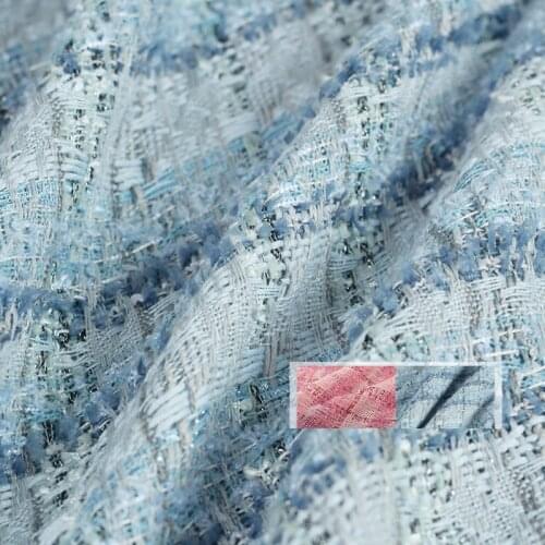 White Waxberry Italy Pink Plaid Tweed Fabric Garment Material Autumn Women Jacket Coat Sewing Cloth Tailor Textile Freeshipping