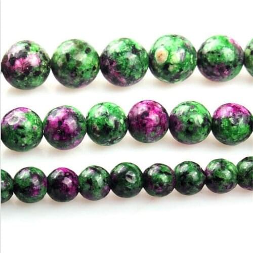 CAMDOE DANLEN Natural Stone Beads Epidote Zoisite Tourmaline Color Beads 6 8 10 12MM Fit DIY Beads For Bracelets Jewelry Making