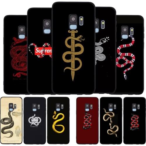 Snake black Soft phone Case For Samsung S20 S10 S9 S8 S7 edge Plus Lite For Note 8 9 10 A6 A7 A8 A9 2018 Cover