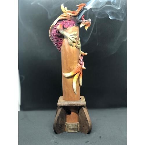 Incense Holder Wood Dragon Figure