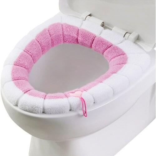 Hot Sale Bathroom Washable Toilet Seat Winter Warm Plush Toilet Pads Elastic Toilet Seat Covers Warm And Comfortable Toilet Seat