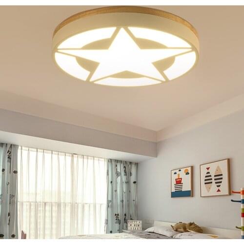 LED Round Ultra-thin Five-pointed Star Ceiling Lamp for Boys and Girls Childrens Room Creative Eye Protection Bedroom Lamp