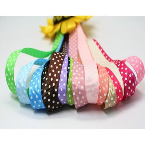 YAMA Polka Dot Grosgrain Ribbons 16mm 100yards/roll Polyester Ribbon for Hair Accessories DIY Decoration