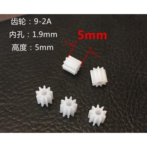 Mini Plastic 92A Motor Shaft Gear Sets 9 Tooth 2mm Hole Diameter DIY Helicopter Robot Toys