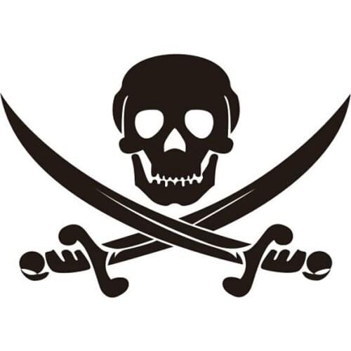 Two Knives Skull Horror Stickers High Quality Car Window Decoration Personality Pvc Waterproof Decals Black/white, 17cm*13cm