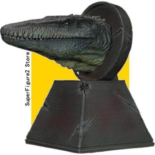 Nanmu Dinosaur Dragon Mosasaurus Lord of Abyss Head Busts Statue With Magnet Classic Toys For Boys Animal Model