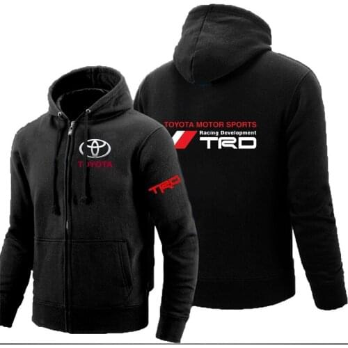 NEW Spring Autumn Toyota TRD Car Logo Customize Zipper Hoodies Male Cardigan Mans Cotton Hip Hop College Fleece Coats