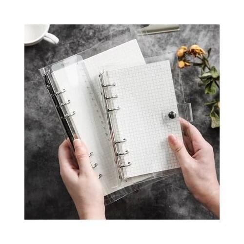 The new A5A6A7 transparent PVC loose-leaf notebook simple meeting notebook hand book set a5 notebook