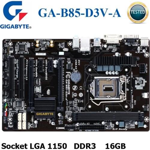 LGA 1150 Gigabyte GA-B85-D3V-A Original Motherboard USB3.0 DDR3 16G B85 B85-D3V-A Desktop Mainboard SATA3 Systemboard Used