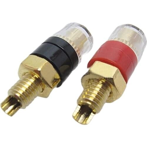 A pair Gold-plated copper Banana connector 6mm banana plug sockets Binding Post New