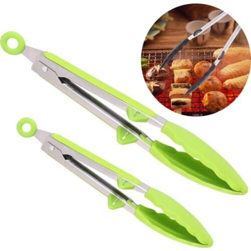 Food Grade Silicone food tong Kitchen Tongs utensil Cooking Tong clip Clamp accessories Salad Serving BBQ tools 9/12inch