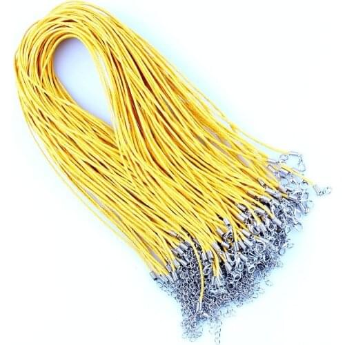 QianBei Wholesale 10pcs Fashion Yellow GREEN BLUE Necklace Bracelet Chains String Cord 2mm Rope DIY Wax Line Jewelry Accessories