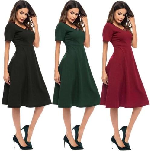 S4LIU Solid Summer Dresses