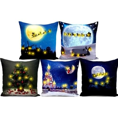 Style Printed Super Soft LED Christmas Pillow Case, Sofa, Car Cushion Cover, Home Decoration New Year, 2019