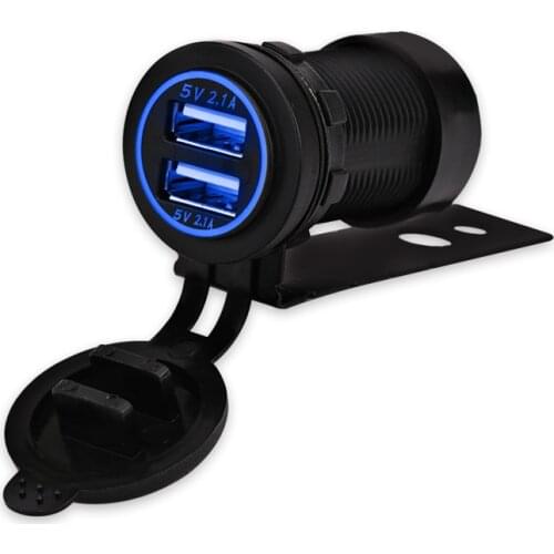 Dual Motorcycle USB Charger 24V 12v 4.2a Boat USB Car Charger Power Adapter Dual Socket Power Adapter For Auto Car Phone 12V