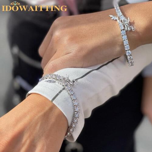 High Quality 2021 New Hip Hop Iced Out Bling 5A Cubic Zirconia Tennis Chain Chinese Dragon Bracelet Adjustable For Women Men