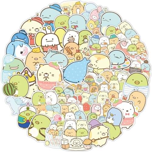 10/30/50/100pcs Cute Sumikko Gurashi Game Stickers DIY Scrapbook Diary Stationery Luggage Decorative Cartoon Sticker Kids Toys