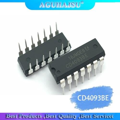 10pcs/lot CD4093BE CD4093 HEF4093/HCF4093 DIP-14 4093BE Schmitt trigger IC