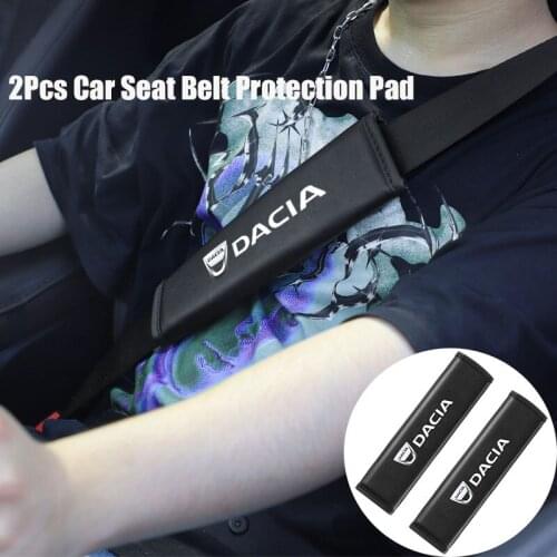 2Pcs Seat Belt Covers Car Shoulder Pad Protect Kids Adults Safety Interior Part For Dacia Logan Mcv 2 Duster 2018 2021 Sandero