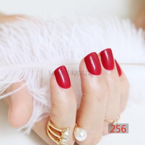 2020 New 24pcs Fake Nails Acrylic Full Wrap Nail Tips Easily for Daily Wear deep rose N0256